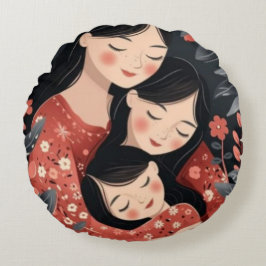 Moeders omhelzing rond kussen