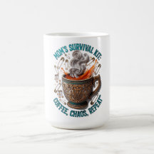 Moeder's Overlevingskit Tee | Koffie Chaos Herhaal