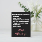 Moeder's Recept Voor IJskoude Koffie Grappige Moed Feestdagenkaart (Staand voorkant)