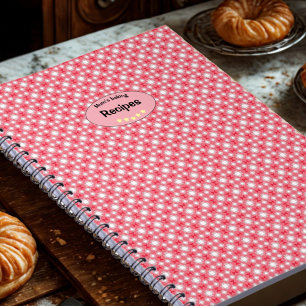 Moeder's recepten aangepast rood Geometrisch patro Notitieboek