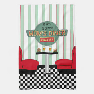 Moeder's Retro Diner met Burgers & Bier Theedoek