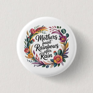 Moeders Schilderen Regenbogen Na Regen Ronde Button 3,2 Cm