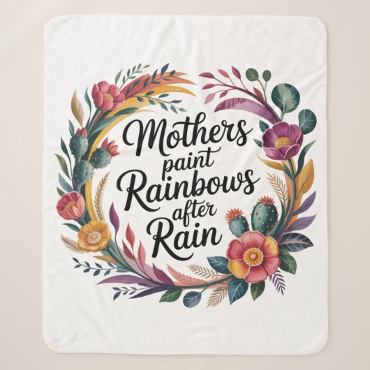 Moeders Schilderen Regenbogen Na Regen Sherpa Deken (Voorkant)