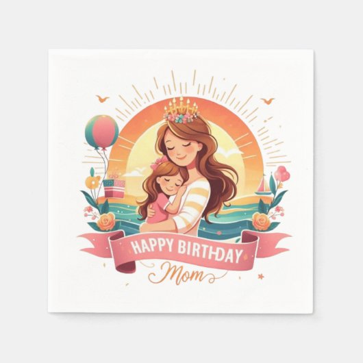 Moeders speciale dag vieren servet (Voorkant)