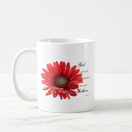 Moeders speciale Rode Gerber Daisy Flower Mok (Links)