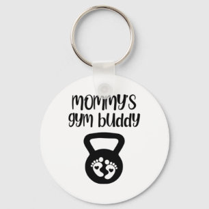 Moeder's sportschoolmaatje zwangere kettlebell-lif sleutelhanger