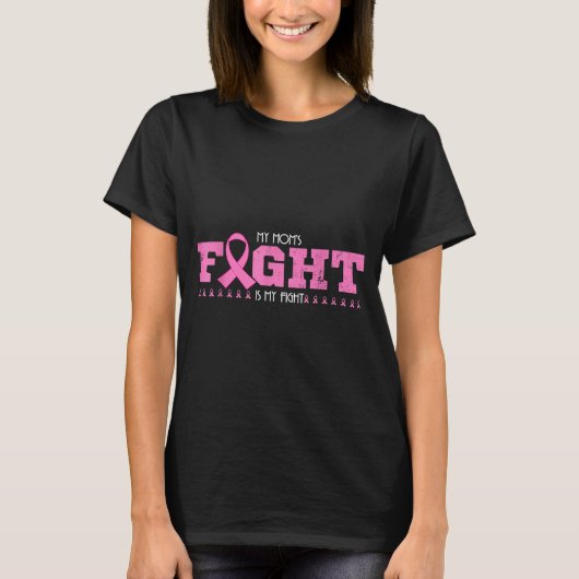 Moeders strijd is mijn strijd - borstkanker bewust t-shirt (Voorkant)
