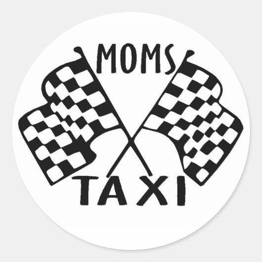 Moeders taxi ronde sticker (Voorkant)