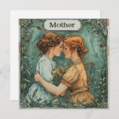 Moeders tedere aanraking: expressieve wensen feestdagenkaart (Voorkant / Achterkant)