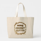 Moeders tegen glitter grappig geen crafting Logo Grote Tote Bag (Achterkant)