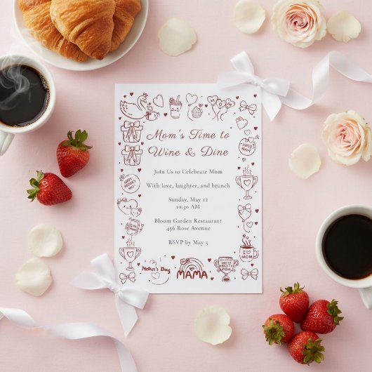 Moeders Tijd voor Wijn & Diner Moederdag Brunch Kaart