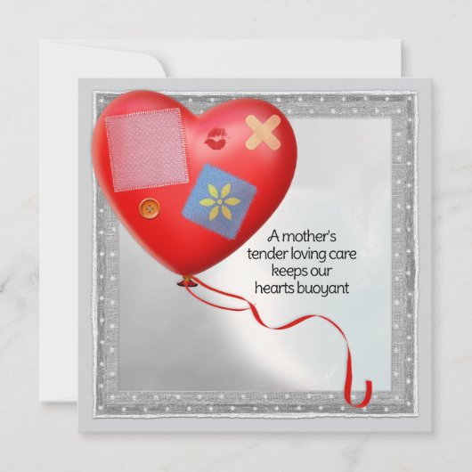Moeder's TLC Hart Ballonkaart Kaart (Voorkant)