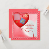 Moeder's TLC Hart Ballonnenkaart Kaart (Voorkant / Achterkant in situ)