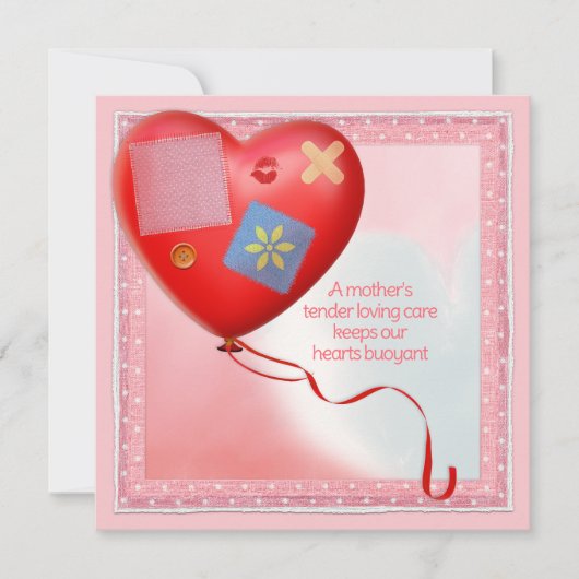 Moeder's TLC Hartballonkaart Kaart (Voorkant)