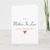 Moeders van de bruid of bruidegom, dank u bruiloft kaart (Voorkant)