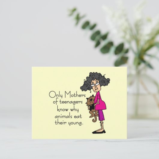 Moeders van tieners briefkaart (Staand voorkant)