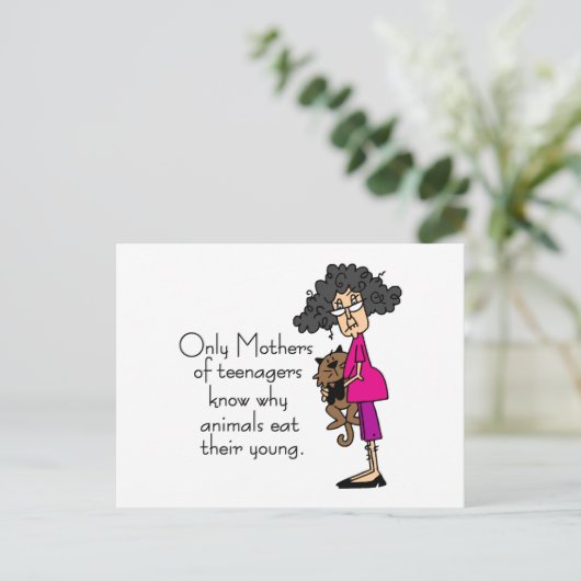 Moeders van tieners briefkaart (Staand voorkant)