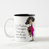 Moeders van tieners tweekleurige koffiemok (Links)