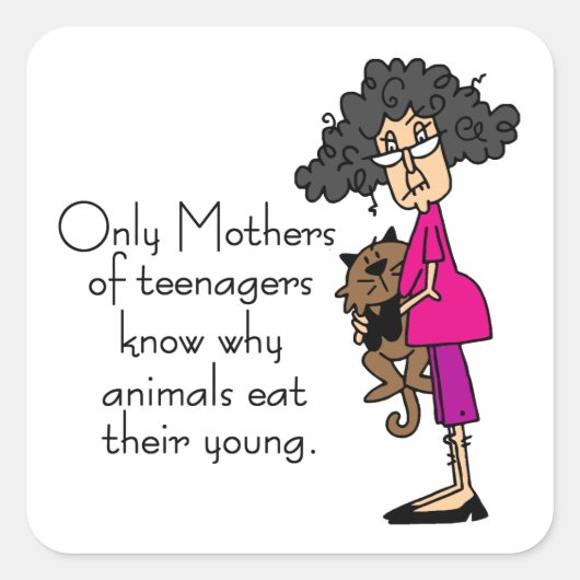 Moeders van tieners vierkante sticker (Voorkant)