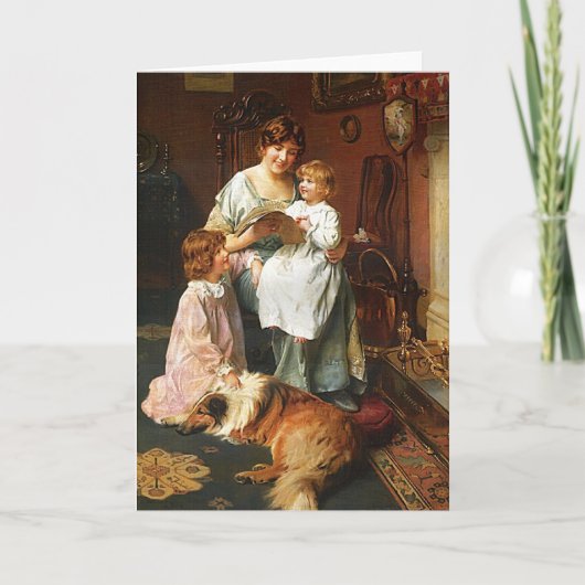 Moeders verhaaltje voor het slapengaan voor moeder kaart (Voorkant)