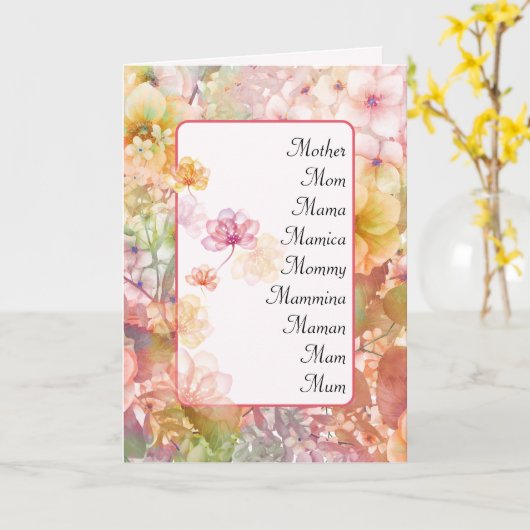 Moeders Verjaardag Bloementuin Kaart (Gele Bloem)