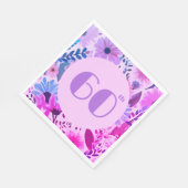 Moeders Verjaardag Roze en Lila Bloemen Feest Servet (Hoek)