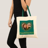 Moeder's verjaardag versierd hart foto lijst tasse tote bag (Voorkant (product))