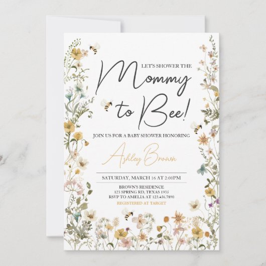 Moeders verjaardagsfeestje voor wilde bloemetjes b kaart (Voorkant)