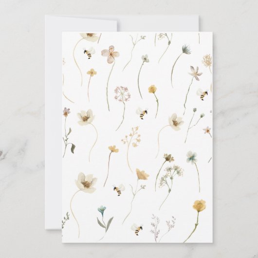 Moeders verjaardagsfeestje voor wilde bloemetjes b kaart (Achterkant)