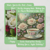 Moeders verjaardagskaart kaart (Voorkant / Achterkant)