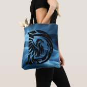 Moeders Vet Adelaar op Blauwe Rook Grote Schoudert Tote Bag (Dichtbij)