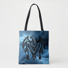 Moeders Vet Arend op Blauwe Rook Grote Schoudertas Tote Bag