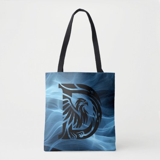 Moeders Vette Arend op Blauwe Rook Grote Schoudert Tote Bag (Voorkant)