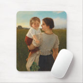 Moeders vreugde (Liefhebbende moeder en dochter) Muismat (Met muis)