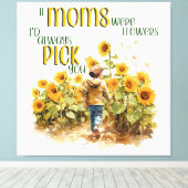 moeders waren bloemen canvas afdruk (Insitu (Houten vloer))