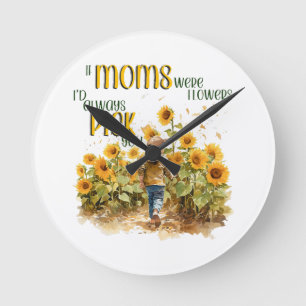 moeders waren bloemen ronde klok