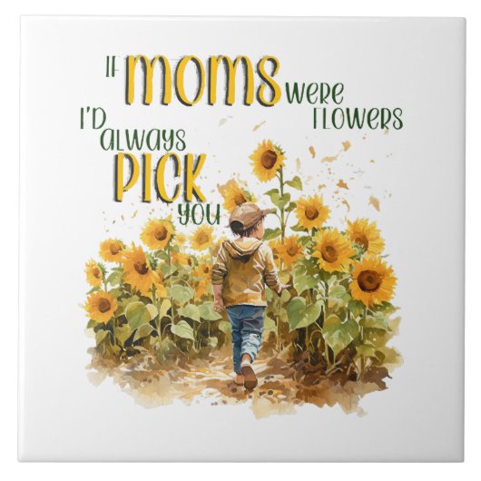 moeders waren bloemen tegeltje (Voorkant)
