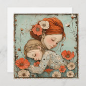 Moeders warmte: liefdevolle noten feestdagenkaart (Voorkant / Achterkant)