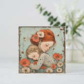 Moeders warmte: liefdevolle noten feestdagenkaart (Staand voorkant)