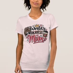 Moeders Wereld Okayeste Luipaardprint Rommelige Kn T-shirt
