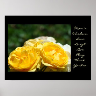 Moeders Wijsheid kunstprint Gele Roos Liefde Lache Poster