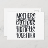 Moeders zijn als Buttonnen die ze ons samen houden Aankondigingskaart (Voorkant / Achterkant)