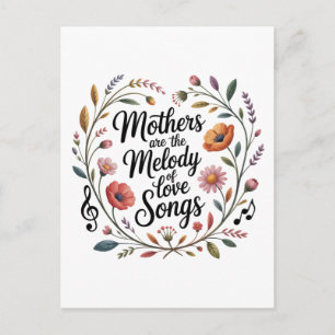 Moeders zijn de melodie van liefdesliedjes feestdagenkaart