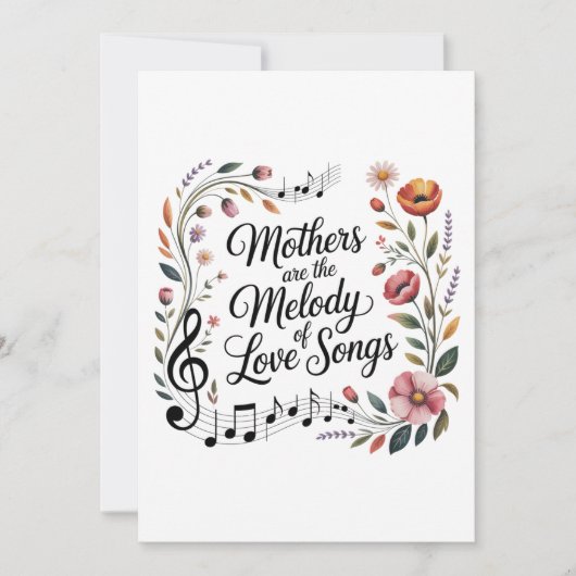 Moeders zijn de melodie van liefdesliedjes kaart (Voorkant)