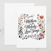 Moeders zijn de melodie van liefdesliedjes kaart (Voorkant / Achterkant)