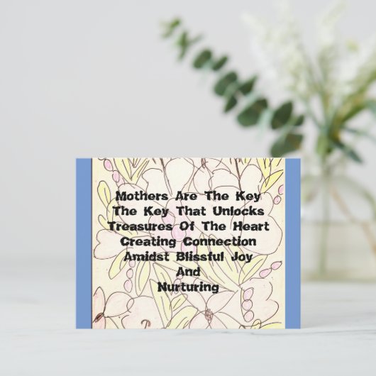 Moeders zijn de sleutel briefkaart (Staand voorkant)