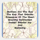 Moeders zijn de sleutel vierkante sticker (Voorkant)