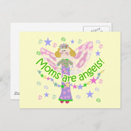 Moeders zijn engelen T-shirts en geschenken Briefkaart (Voorkant / Achterkant)