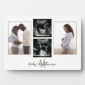Moederschap 4 foto Collage Monogram Initiaal Fotoplaat (voorkant)
