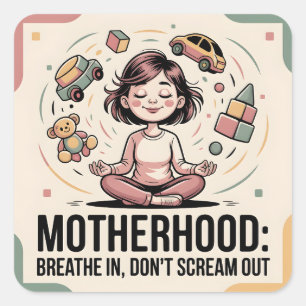 Moederschap Adem In Rustige Kunst Vierkante Sticker